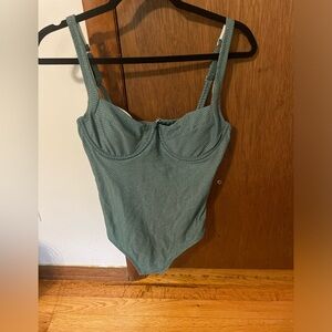 NWT Cupshe Green Wave Underwire One Piece Swimsuit